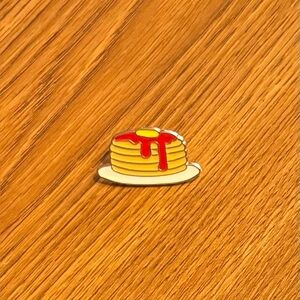 Women’s Accessories Cute Fun Colorful Pancake Enamel Pin with Syrup Design